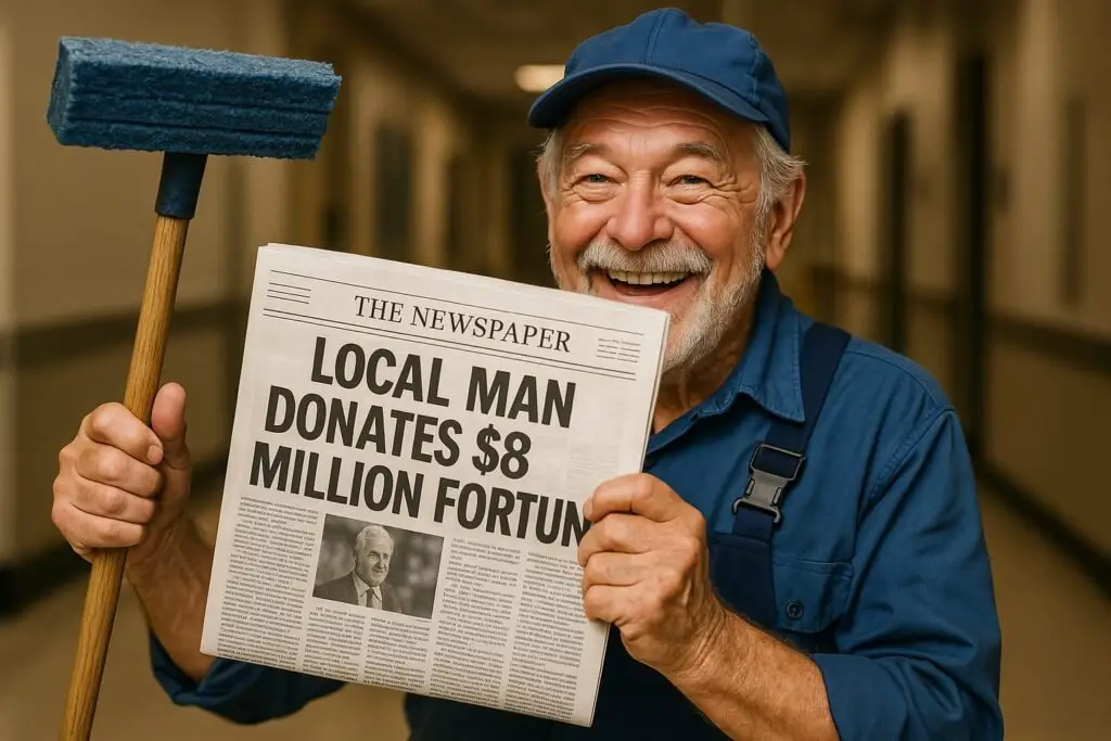 a man holding a newspaper